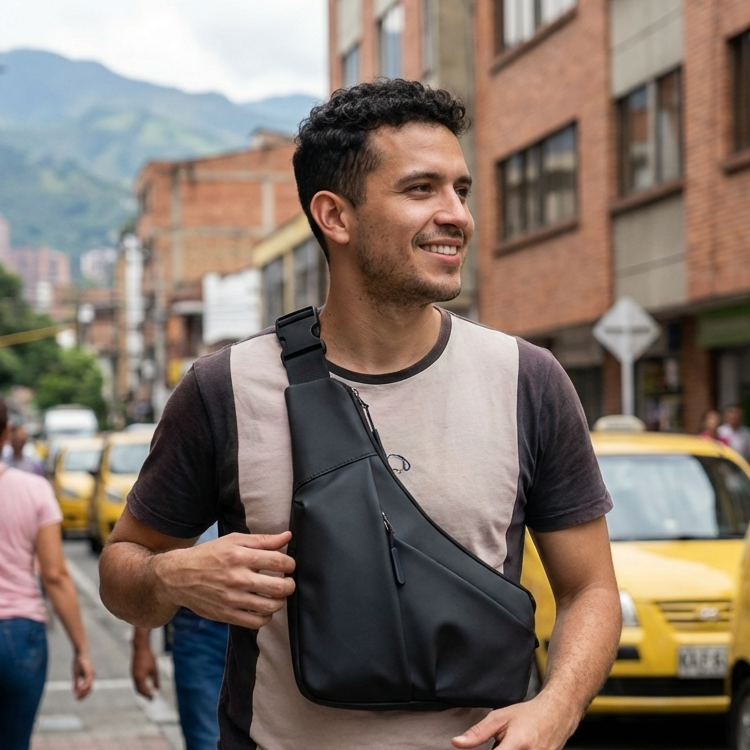 BOLSO DE HOMBRO PARA HOMBRE ANTIROBO IMP