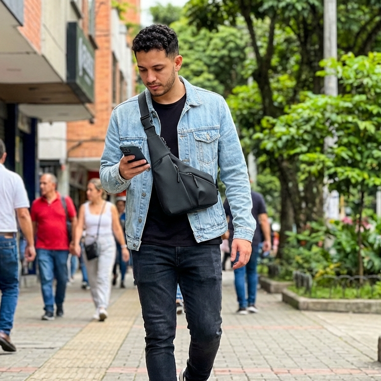 BOLSO DE HOMBRO PARA HOMBRE ANTIROBO IMP