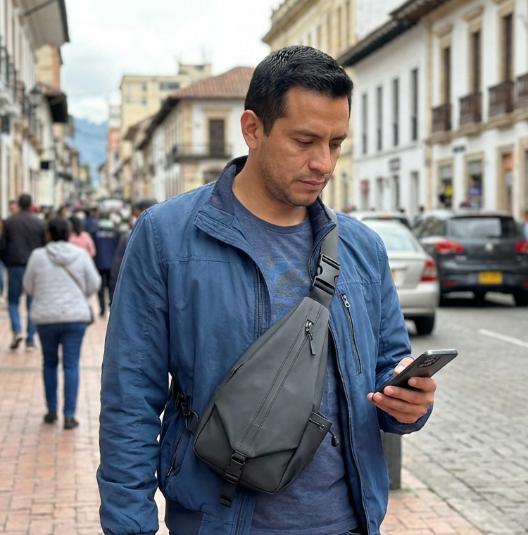 BOLSO DE HOMBRO PARA HOMBRE ANTIROBO IMP